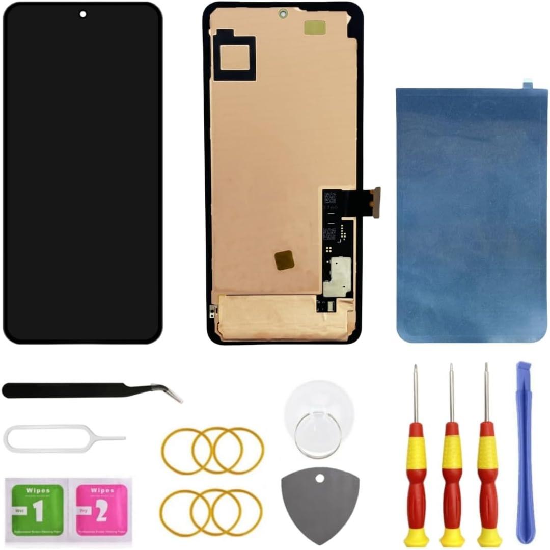 OLED Screen for Google Pixel 8 Pro Screen Replacement for Google Pixel 8 Pro LCD Screen Pantalla Touch Digitizer Display with Frame Tool Kit GC3VE Support Fingerprint(Without Fingerprint Cable)