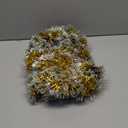 Lush Christmas Tinsel Garland, Gold & White Radiant Metallic Twist Streamers for Holiday Decor, Plush & Full Xmas Tree Garland for an Elegant Festive Atmosphere, Indoor & Outdoor Party Supplies