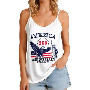 Ibeauti American Flag Tank Tops for Women 4th of July Outfits Camisoles Patriotic 250th Anniversary USA Shirts Medium