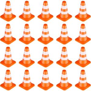 50PCS Mini Traffic Cones, Mini Construction Cones, Mini Orange Cones, Small Traffic Cones, Kids Educational Cognitive Road Sign Models, Safety Education Toy for Boys Girls, 0.98 X 0.6in