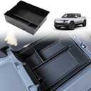 BestEvMod for Rivian R1T & R1S Accessories Center Console Organizer Tray Armrest Storage Box ABS Material with PVC Trim Compatible with Rivian R1T/R1S 2022-2025 2026 Accessories(W/O Coin Black)