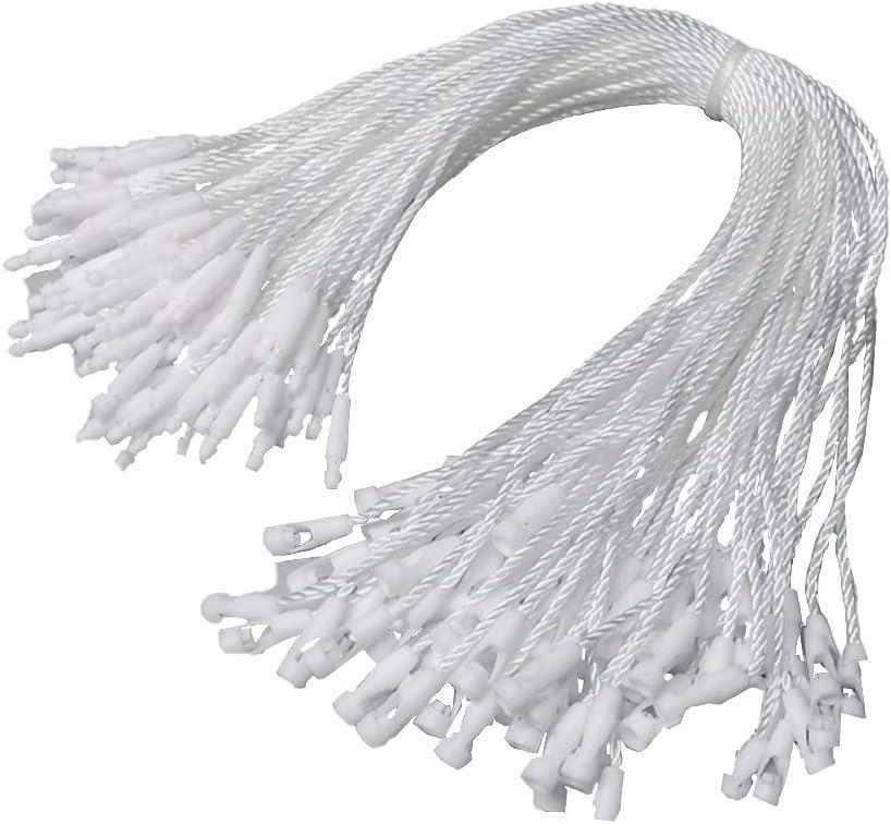 1000Pcs 7.5-inch Hang Tag Nylon String, Easy and Fast to Attach, Nylon Snap Lock Pin Loop Fastener Hook Ties for Clothes Tags, Price Tags, Shoes Snap Lock, Luggage Label (White)