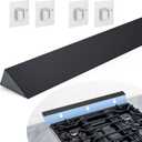 30" Slide-in Range Rear Filler Kit W10113901A, Stove Gap Universal Triangular Filler Strip, Cooktop Trim Kit Between Stove and Backsplash for Whirlpool & Most Brand, Durable Aluminum, Black (Black)