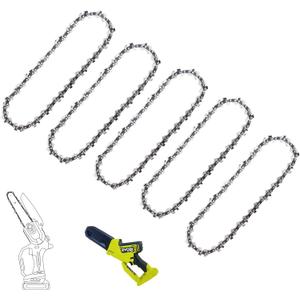 THTEN 6 Inch Pruning Chainsaw Chain Compatible with Ryobi P25130,P25013,P25013BTL,P25013VN,P25013BTLVNM 18V Pruning Chainsaw,RY6C1 Saw Chain Mini 5 Pack