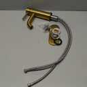 GENBONS Gold Bathroom Faucets, Modern Single Handle Brushed Gold Vanity Sink Faucet 1 Hole with 3 Hole Deck Plate, Rv Sink Camper Farmhouse Bathroom Utility Remodel Faucet