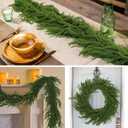 9Ft Christmas Norfolk Pine Garland, Real Touch Artificial Norfolk Pine Winter Greenery Garland for DIY Christmas Wreath Xmas Indoor Outdoor Home Decor