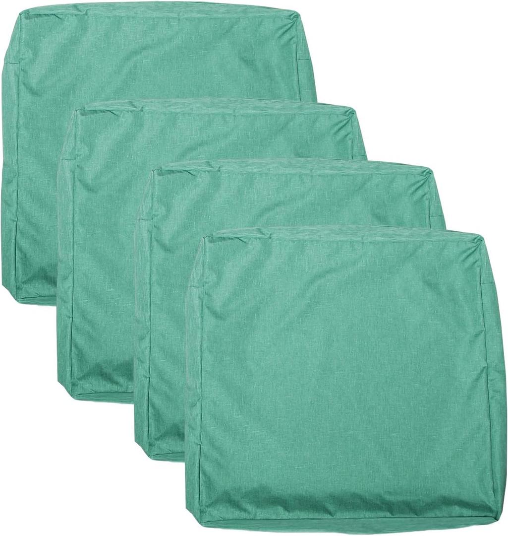 Patio Seat Cushion Covers,Washable Slip Covers Replacement,Waterproof Outdoor Furniture Chair Cushion Pillow Seat Cover for Couch,Garden,Sofa,Green,24"24"4"(4 Covers Only)