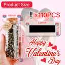 Capsule Letters Message in a Bottle Glass Gift for Lover Favor Bottle Love Letter Valentine's Day Gifts (Black Color 110pcs)