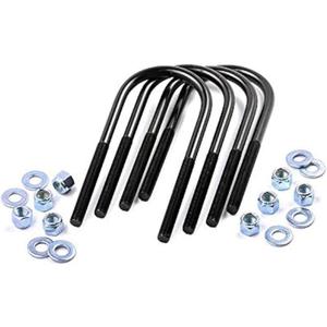 Rough Country 1/2" Round Suspension U-Bolts | 1/2 x 3.25 x 6.5-7629,Black
