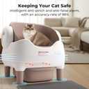 KITPLUS Self Cleaning Litter Box, Automatic Cat Litter Box with APP Control, Odor-Free Waste Disposal Includes Trash Bags, Large Waste Bin, Open-Top, for Multiple Cats