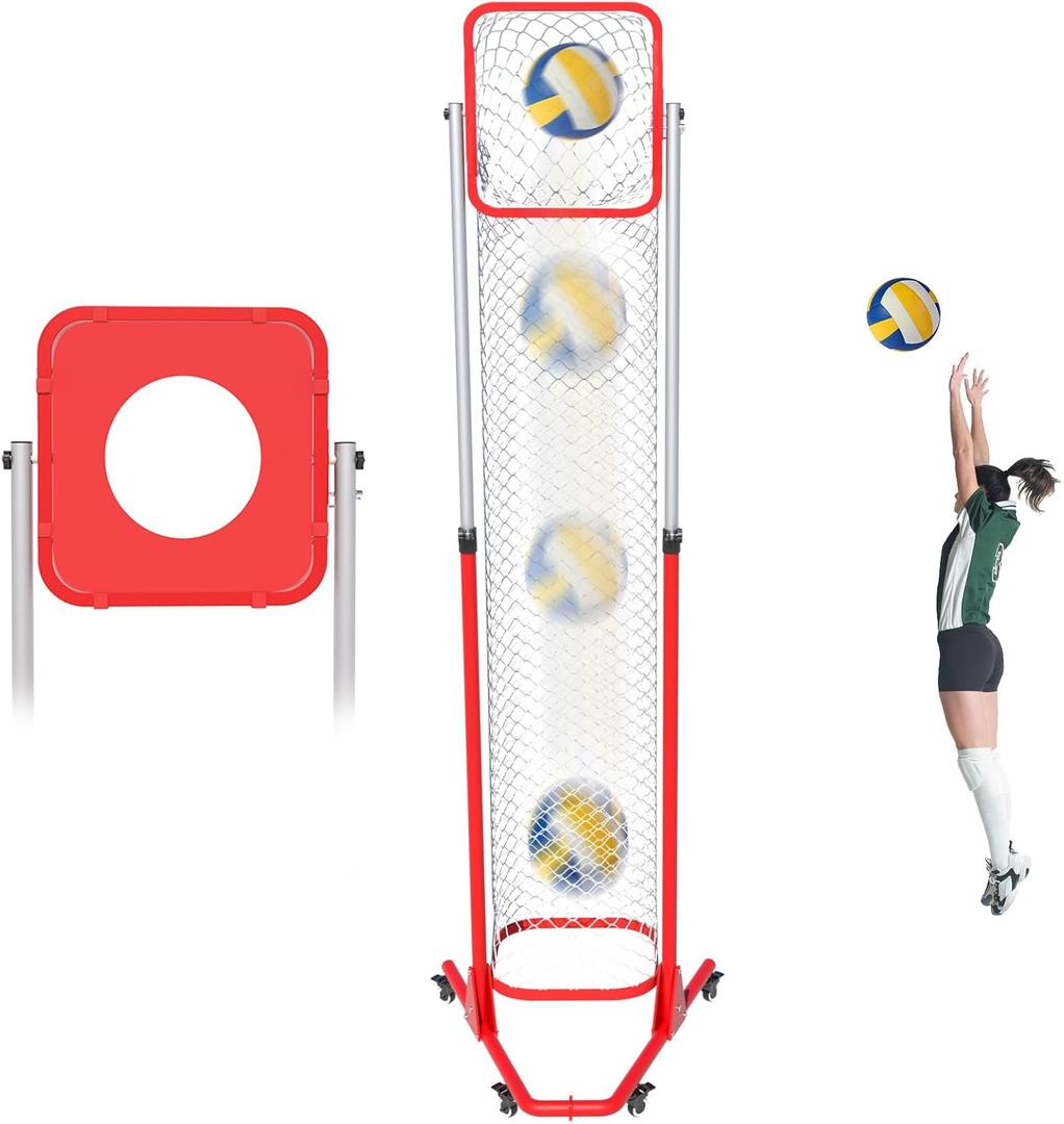 Volleyball Setter Training Net Volleyball Setting Trainer Equipment Setter Practice Net Adjustable Height and Angle for Setting, Serving, and Spiking for Indoor and Outdoor