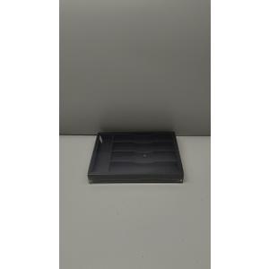 Expandable Bamboo Kitchen Drawer Organizer for Cutlery and Utensils, Adjustable Bamboo Wood Cutlery Tray in Drawer for Flatware and Silverware in Kitchen, (Black) (7 Slots Expandable)