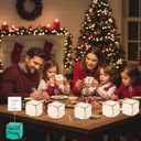 Geelin 12 Pcs DIY Wood Photo Blocks with Wire Holder for Christmas 3 Inch Unfinished DIY Card Holder Crafts Kits for Xmas Wedding Table Displaying Pictures Party Decoration Home Crafts Projects