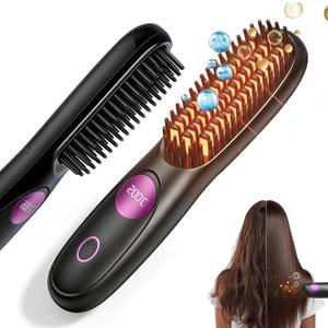 Go Brush Pro, 2026 Upgraded Cordless Hair Straightener, Portable Type-C Fast Charging MCH Heating with 3 Temperature Settings, Ionic & Ceramic Care, Travel Styling Tool (Black)