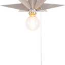 VILUXY Flush Mount Ceiling Light, Satin Nickel Star Light Fixtures Ceiling with Pull Chain On/Off Switch for Hallway, Entryway, Study Room, Bedroom