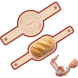 Silicone Bread Sling, 2PCS Non-Stick Oval and Round Bread Sling for Dutch Oven, Reusable Sourdough Tools & Bread Baking Supplies