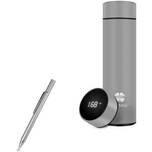 BoxWave Stylus Pen Compatible with TLINNA Insulated Bottle - FineTouch Capacitive Stylus, Super Precise Stylus Pen - Metallic Silver