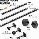 YaFex Heavy Duty Curtain Rods 32-150 Inch, 1 Inch Adjustable Black Curtain Rod for Windows, Extra Long Window Treatment Rods with Aluminium Finials, Easy Installation