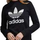 adidas Originals womens Trefoil Crewneck Sweatshirt, Black, XX-Small US