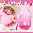 Sratte Number Piata Pink Piata Birthday Decorations Gradient with Stick Blindfold Confetti for Girls Boys Birthday Anniversary Party Decorations Supplies(Number 8)