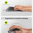 seenda Wireless Bluetooth Keyboard Mouse Combo, COE401 Rechargeable Silent Keyboard Mouse Compact Slim, 3 Multi-Device Connection, Compatible for Windows/Mac PC Laptop MacBook iPad, Black Gray