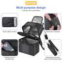Breastmilk Cooler Bag - Cooler Bag for Nursing Moms Multi-Function, Insulated Baby Bottle Cooler Tote Bag with Double Compartments - Fits 6 Baby Bottles Up to 9 Ounce - All Black