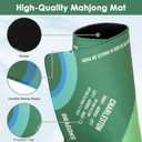 Mahjong Mat for Table with Carrying Bag, 32.4" x 32.4" Non-Slip Neoprene Mahjong Mat with Rules, Noise-Reducing Gaming Mat for Mahjong, Poker, Cards, Board and Tile Games - Green