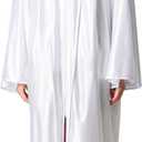 MyGradDay Unisex Adult Shiny Graduation cap and gown Tassel 2024 2025 Year Charm Package (51''(5'6"-5'8"), White)