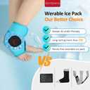 Comfytemp Ankle Ice Pack Wrap, Refillable Wearable Ice Bags for Injuries Reusable, 1H Long Lasting, Hot & Cold Therapy for Swelling, Sprained Ankles, Post Surgery for Men Women - 1Pcs