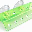 kcrygogo Fluorescent Green Coral Frag Holder Acrylic Coral Rack with Powerful Double Suction Cup Suitable for Household Fish Tanks (10 Plug Holes)