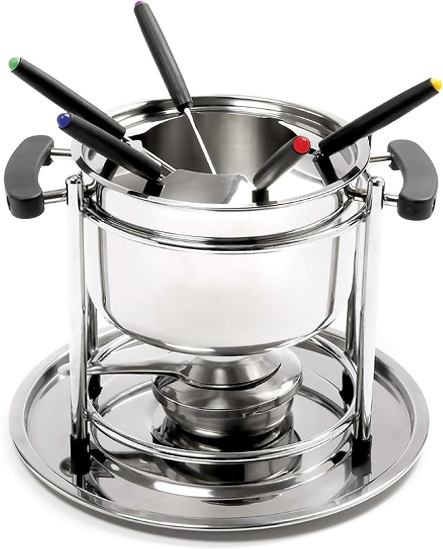 Norpro Stainless Steel 10 Piece Fondue Set (Medium, Silver)