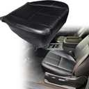 Driver & Passenger Bottom & Top Replacement Leather Seat Covers Compatible with Chevy Tahoe Suburban Avalanche Yukon Silverado Sierra 2007 2008 2009 2010 2011 2012 2013 2014#193 Ebony Black