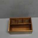 DRASTAR Utensil Caddy, Silverware Caddy for Party, Acacia Wood Silverware Holder, Silverware Organizer Countertop, Cutlery Storage Containers for Kitchen Table (Small)