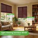 Bamboo Blinds, Easy to Install Bamboo Shades for Indoor Windows, Custom Sizes Roller Shades for Indoor Windows, Roll Up Blinds Indoor Outdoor Patio