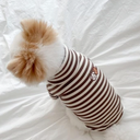 Turtleneck Dog Shirt Cute Doggie Embroidery Super Soft Dog Sweatshirt Stretchy Striped Puppy Pullover For Cats Small