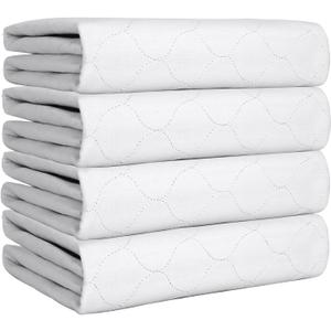 Heavy Absorbency Bed Pad, Washable and Reusable Incontinence Bed Underpads, 34"X36" (4 Pack), Waterproof Mattress Protector