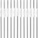 12pcs Metal Crochet Hooks Set, 0.6mm-1.9mm Small Size Stainless Steel Crochet Needles, Embroidery Thread Knitting Weaving Tool for DIY Lace Yarn Craft, Silver