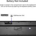 Wireless Keyboard, 2.4G USB External Silent Cordless Keyboard for Windows Chrome Laptop Computer PC Desktop Notebook Chromebook, 106 Keys Full Size with Number Pad (Black)