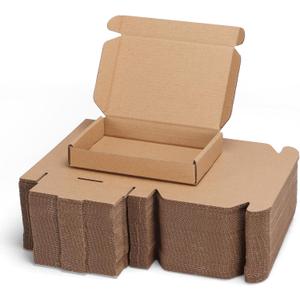 PHAREGE 6x4x1 inch Shipping Boxes Bulk 50 Pack Brown, Tab Lock Tuck Top Mailer Boxes for Packaging Small Business, Small Cardboard Gift Boxes for Wrapping Mailing Present