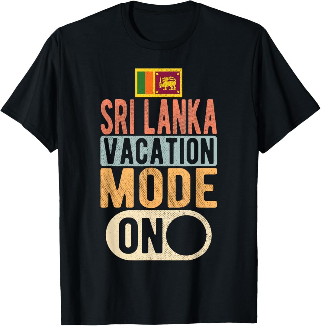 Sri lanka Souvenir - Travel - Sri lanka Vacation Mode On T-Shirt (Medium, Black)