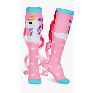 Tarpop 1 Pair Funny Silly Sock for Girls Woman Wacky Unicorn Mermaid Socks with Wigs Novelty Crazy Funny Gift for Halloween