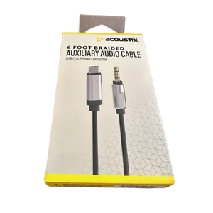 Acoustix 6 Foot Braided Auxiliary Audio Cable