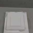 Aya's 60ct White Square Disposable Plates - Heavy Duty Plastic Party Plates for Christmas, Thanksgiving (30 Dinner & 30 Salad)
