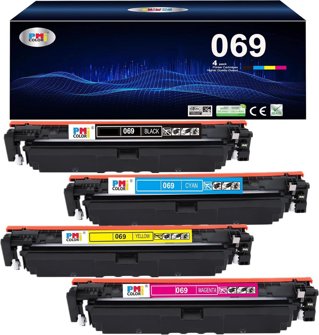 069 MF753Cdw 4 Pack Toner Cartridge Set Replacement for Canon 069 Toner Cartridge for Canon Color MF753Cdw, MF751Cdw LBP674Cdw Printers | (Black,Cyan,Magenta,Yellow)