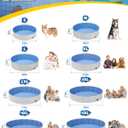 YSJILIDE Portable Dog Pool PVC Pet Swimming Pool Bathtub Collapsible Dog Pool, Hard Plastic Pool for Pets to Swim and Bath (XL-63"x 12" Light Grey)