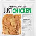 Just Food for Dogs Single Ingredient Healthy Dog Treats and Dog Snacks, Jerky Treats, Human Grade, Preservative and Grain Free, Rawhide Free Chews, Low Calorie Treat - Chicken Breast, 5 oz (EXP 11/21/27)