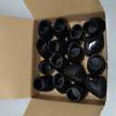 Ezprotekt 16 Pcs Chair Leg Floor Protectors, Silicone Covers Felt Furniture Pads for Hardwood Floors, Chair Leg Caps for Tilted Legs(15-25), Anti-Scratch and Reduce Noise Round L Black Fit (1"-1.3")