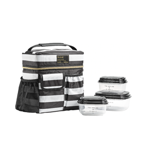 Fit & Fresh Montauk Lunch Tote, 9-3/4"H x 9-3/4"W x 6-13/16"D, Black/White