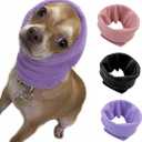 Quiet Ears Covers for Dogs 3pcs,Dog Snoods Ear Covers for Noise,Grooming and Force Drying Miracle Tool for Anxiety Relief & Calming Dogs(Grey+Pink+Purple) (Small)