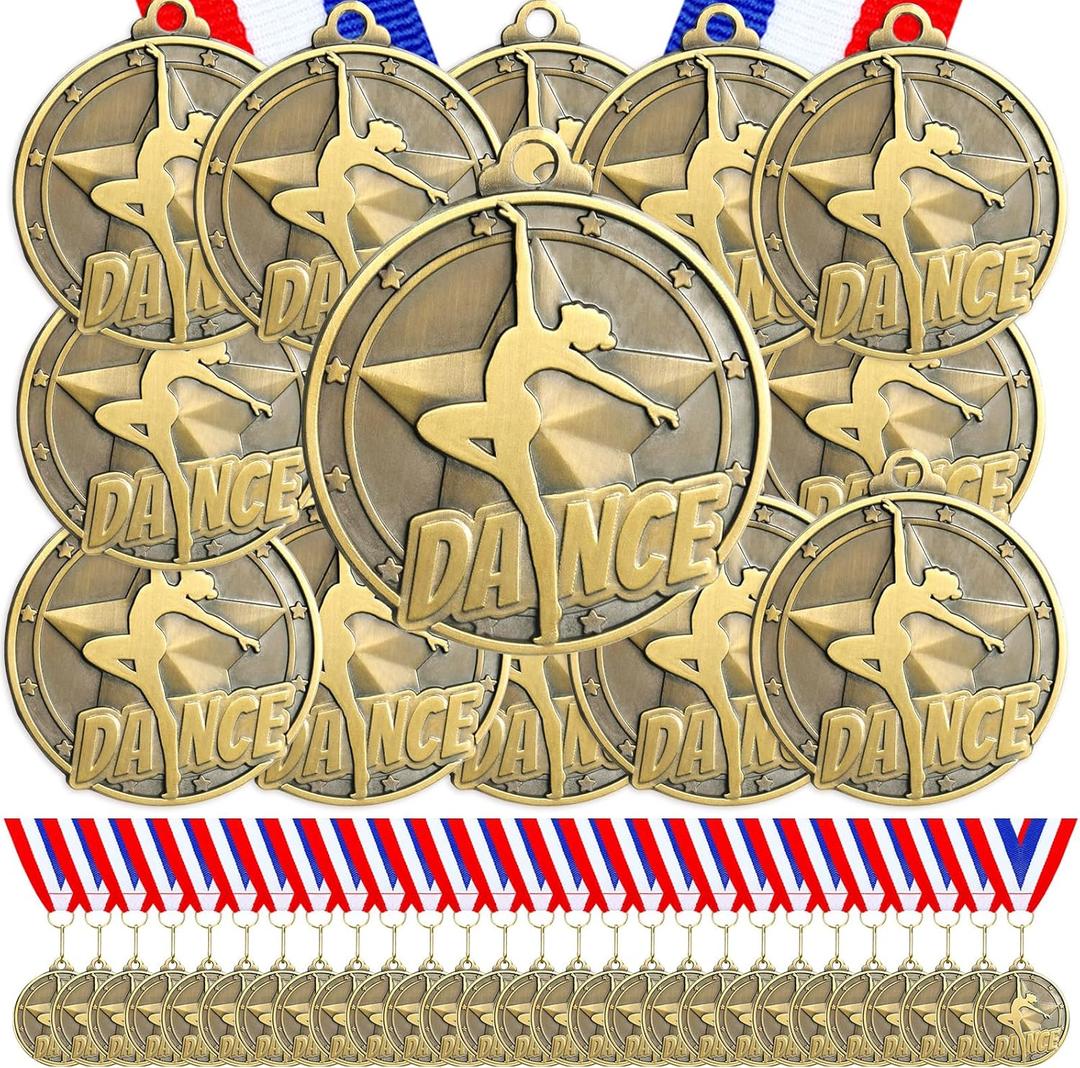 Quelay 60 Pcs Gold Award Medals with Neck Ribbons 2 Inch Winner Medals Awards Bulk Metal Trophy Award Prize Gift for Adult Competitions Education Tournaments Event